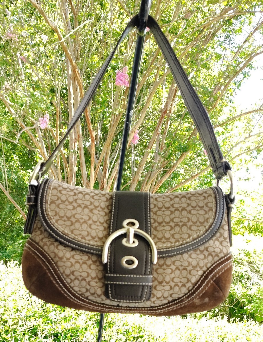 Coach F10925 SMALL Vintage Brown Soho Y2K Signature C Canvas