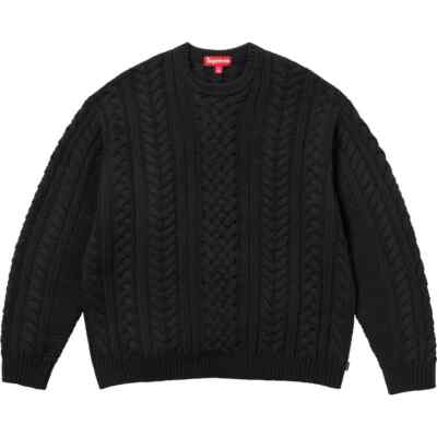 Supreme Applique Cable Knit Sweater 4colors FW23 Size S-XXL Brand