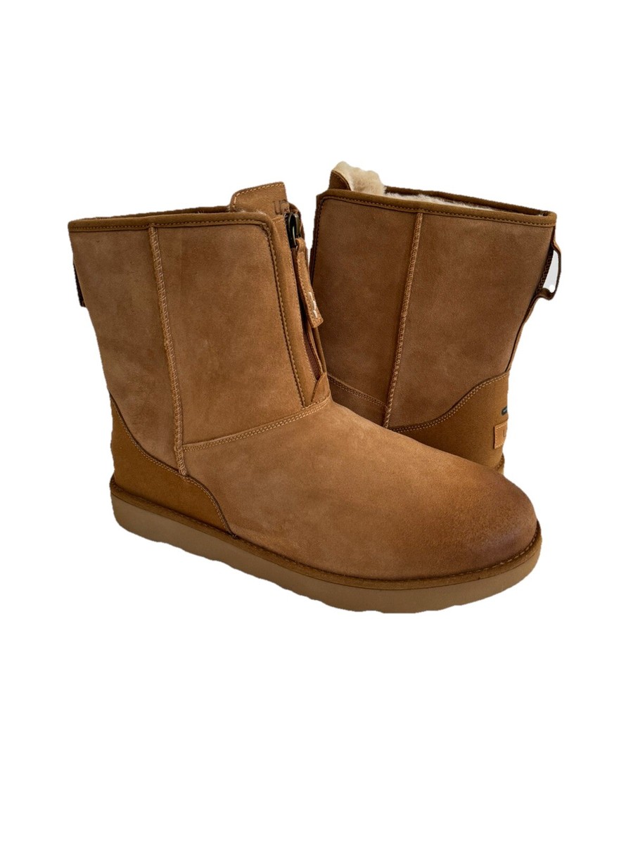 UGG MEN CLASSIC SHORT FRONT ZIP WP CHESTNUT SUEDE Boot US 13 / EU