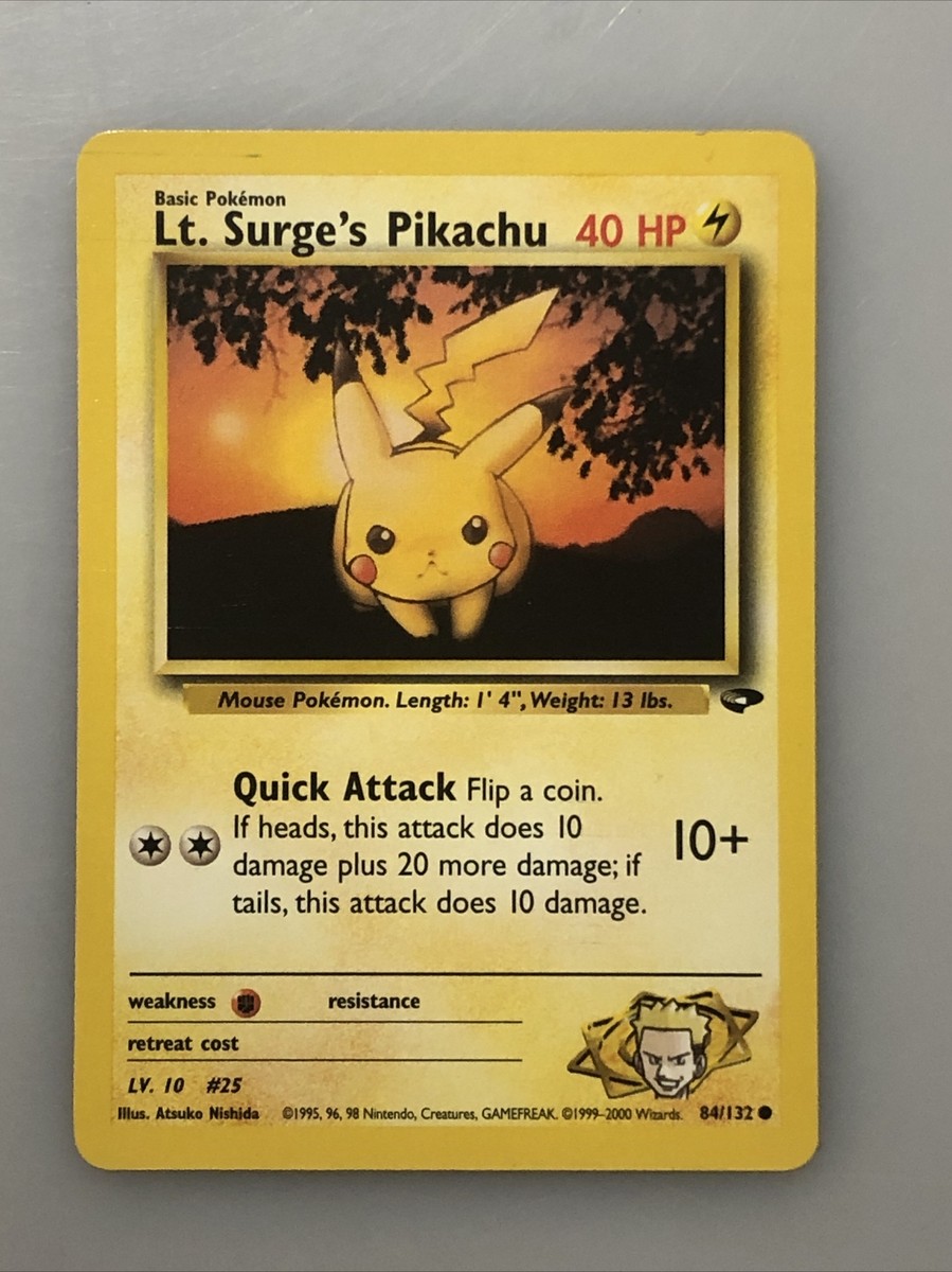 Pokémon TCG Lt. Surge's Pikachu Gym Challenge 84 Common NM One