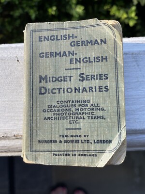 Vintage English German Midget Series Dictionaries Book Miniature