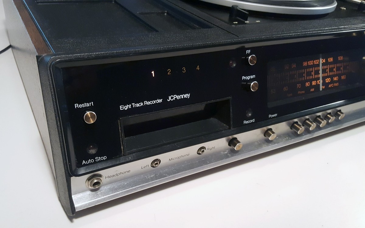JC PENNEY 1778 STEREO RECEIVER TURNTABLE 8-TRACK TAPE RECORDER