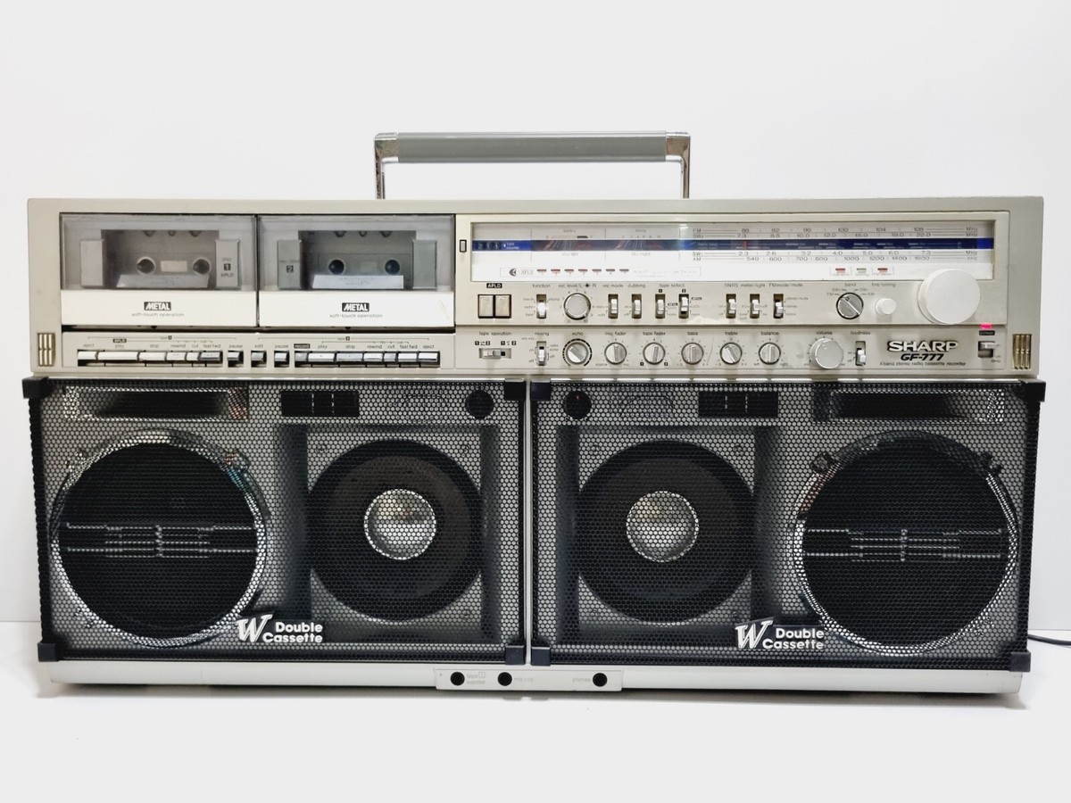 VINTAGE SHARP BOOMBOX GF-777Z STEREO DOUBLE METAL CASSETTE MONSTER