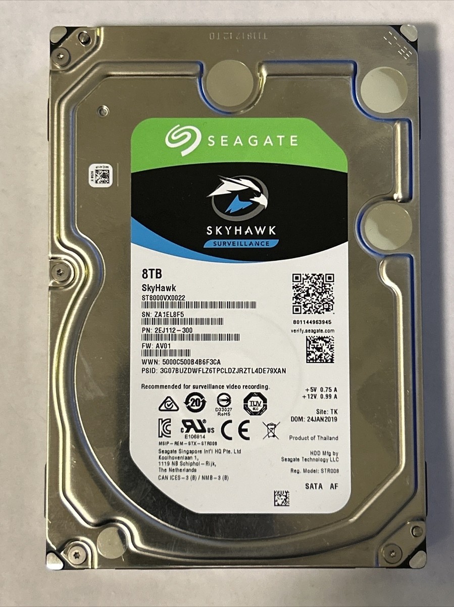 Seagate SkyHawk 8TB SATA HDD ST8000VX0022 2EJ112-300 AV01 ZA1