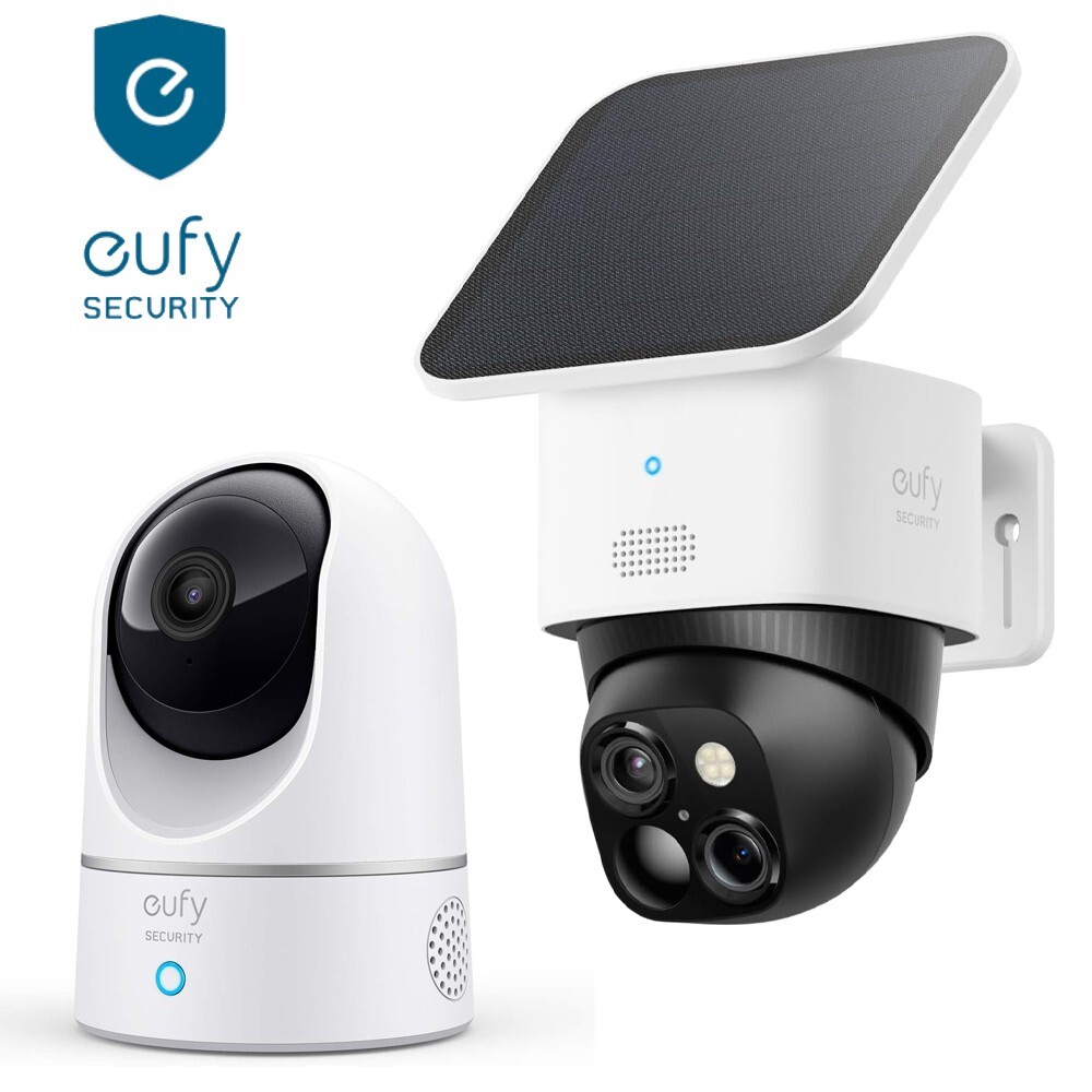 eufy 3K Wireless Outdoor Solar Security Camera 2K Indoor Camera