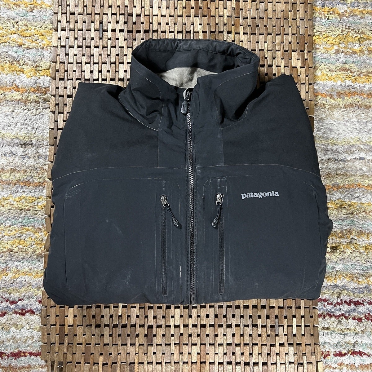 Patagonia Winter Sun Puffer Jacket Fleece Lined Full Zip Black