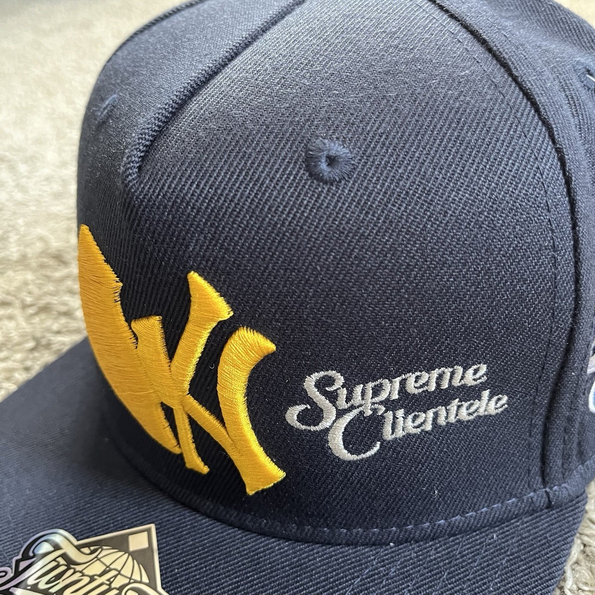 🔴Wu-Tang Hat New York Yankees Supreme Clientele Navy Yellow Twnty