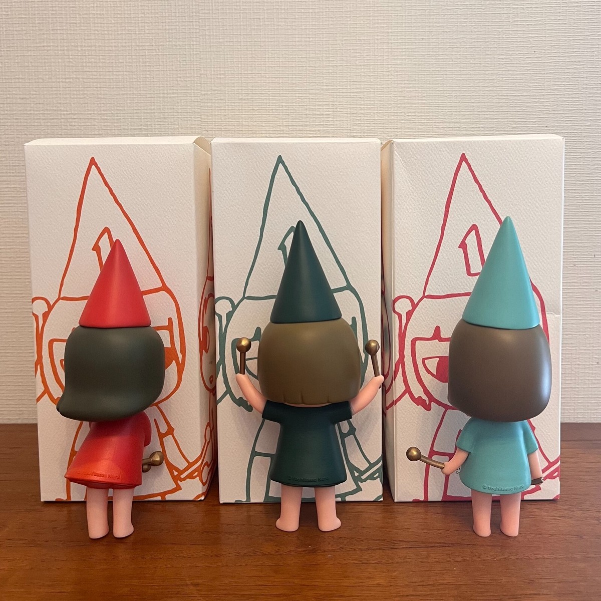 YOSHITOMO NARA DRUMMING GIRLS 1 2 3 Figure Set of 3 PVC 15cm In