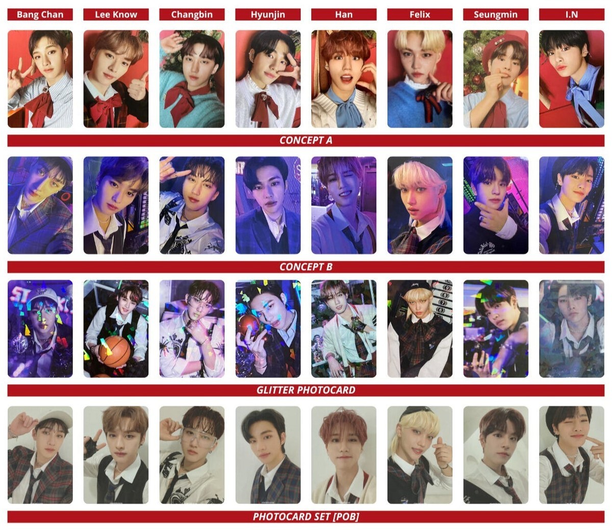 STRAY KIDS x Christmas EveL PHOTOCARD OFFICIAL FELIX HYUNJIN HAN