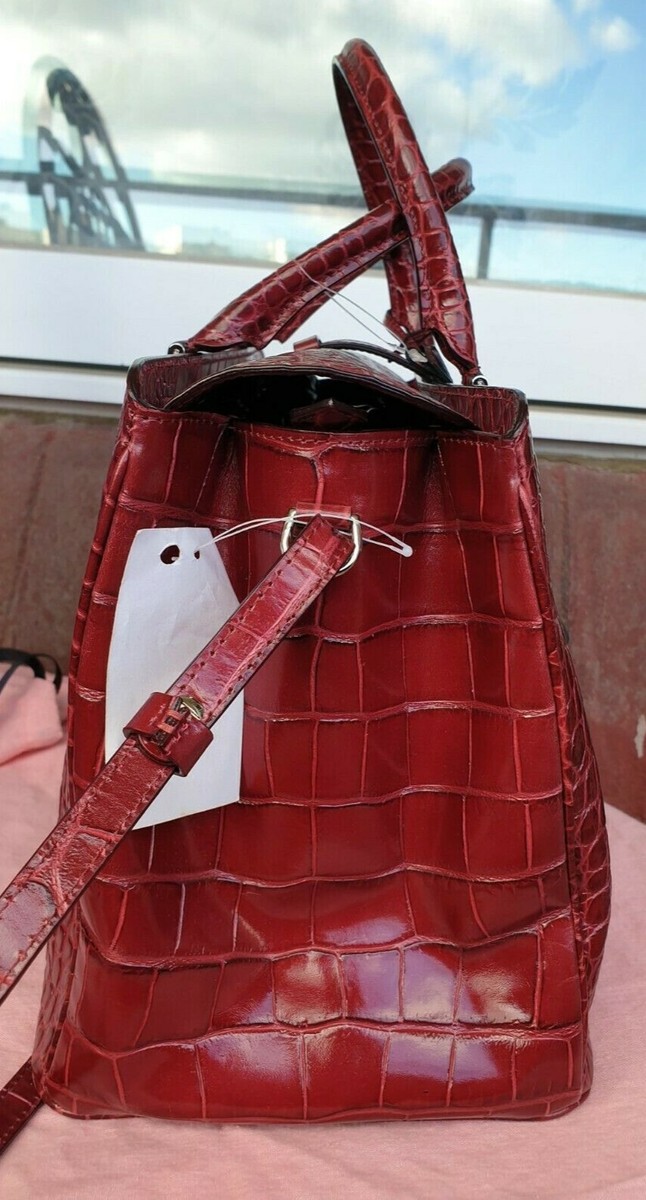 Giorgio Armani Ginevra Printed Leather (crocodile) top handle bag