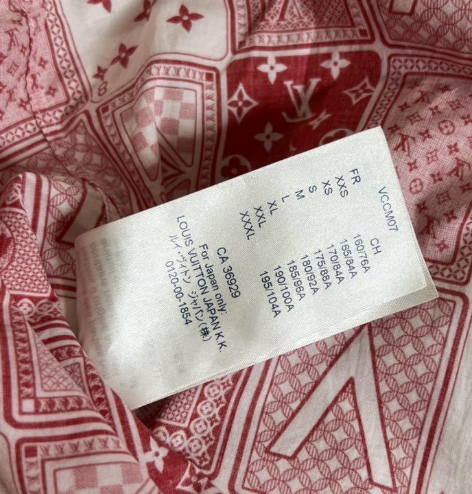 LOUIS VUITTON Playing card pattern Shirt Size S Red x White auth