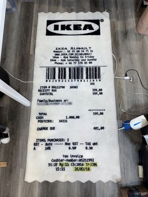 IKEA x Virgil Abloh MARKERAD Receipt Rug Off White 90x200 cm 2'11