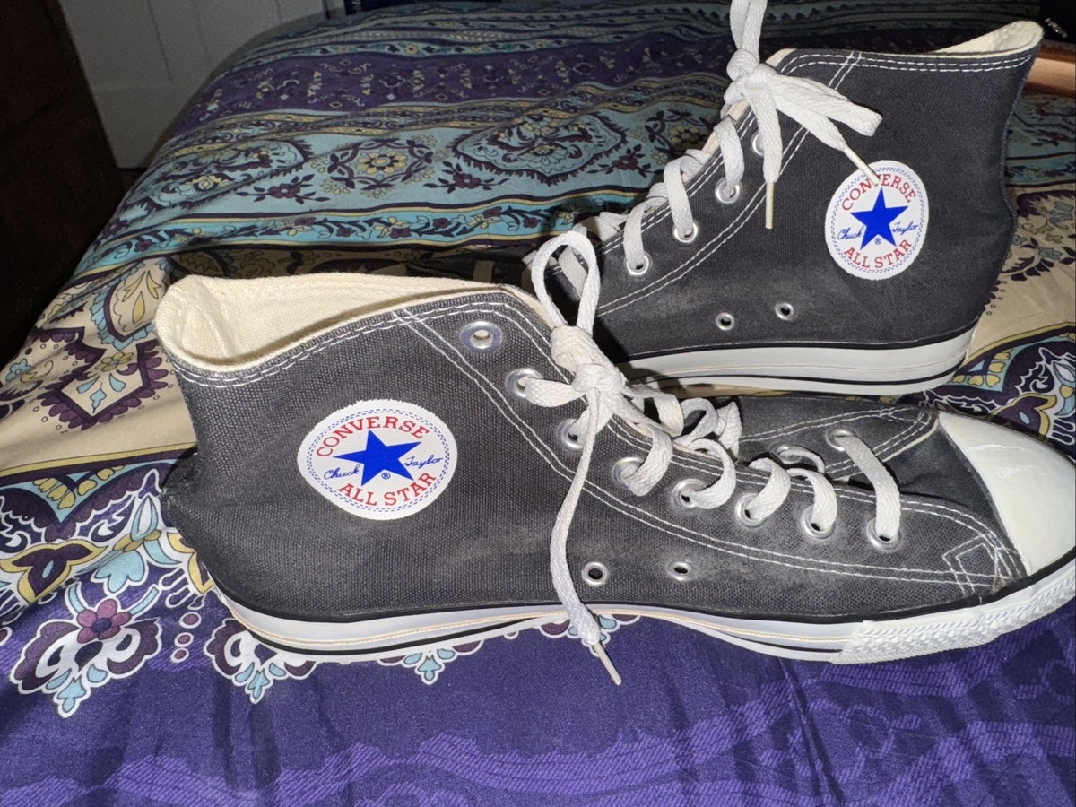 Vintage 1980s Converse Hi Tops Black Made in USA Chucks Sneakers