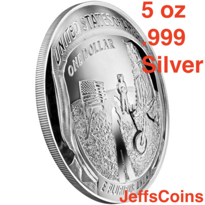 2019 P Apollo 11 50th Anniversary Five Ounce Proof Silver Dollar