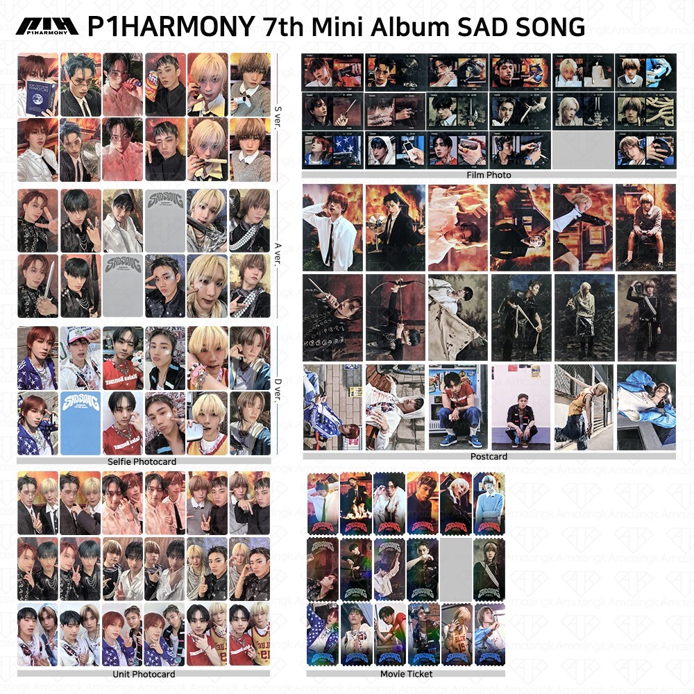 P1Harmony 7th Mini Album SAD SONG Official Selfie Unit Photocard