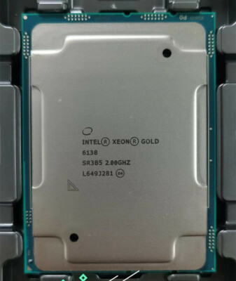 Intel Xeon Gold 6138 cpu processor 20 core 2GHz 14 nanometer 125w