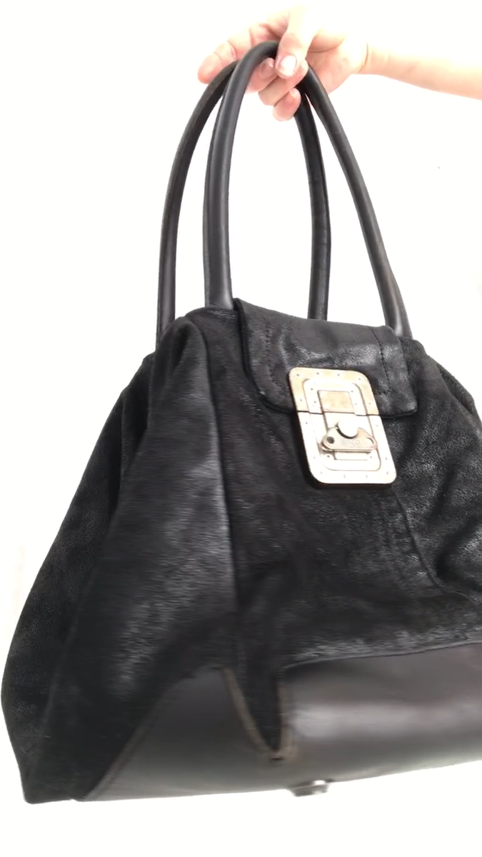 DIESEL Vintage Leather Shoulder Bag Metallic Lock Avant Garde