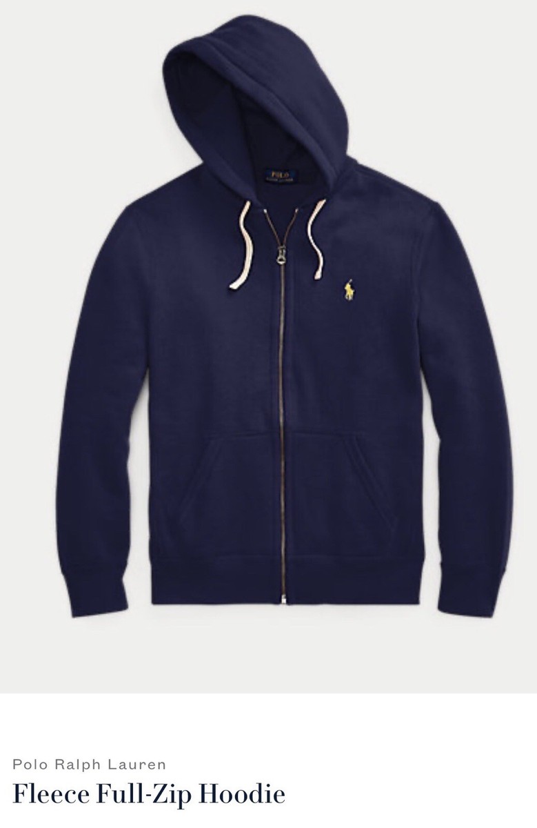 Polo Ralph Lauren NWT Double Knit Full Zip Hoodie color Aviator