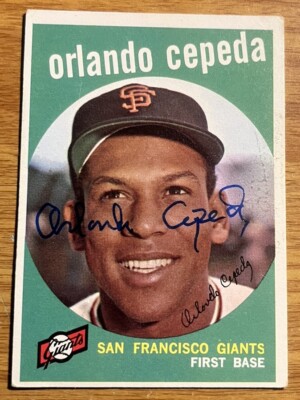 ORLANDO CEPEDA 1959 Topps #390 GIANTS Baseball Card AUTO Autograph