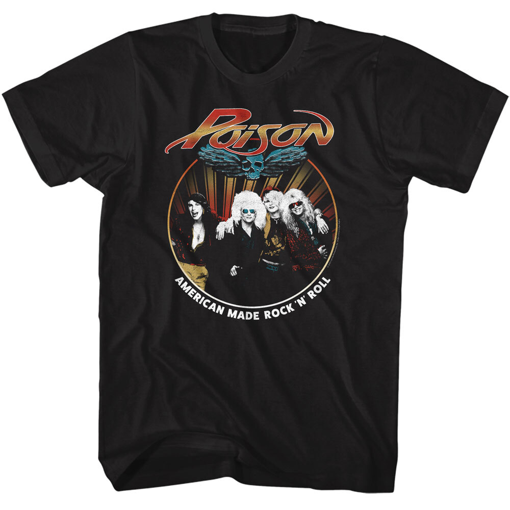 POISON 80s Music Retro T-Shirt American Made Heavy Metal Music New