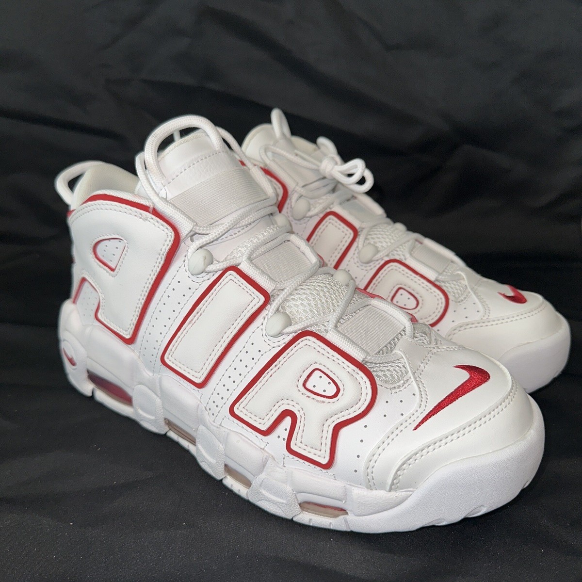 Size 8.5 - Nike Air More Uptempo White Varsity Red 2018 | eBay