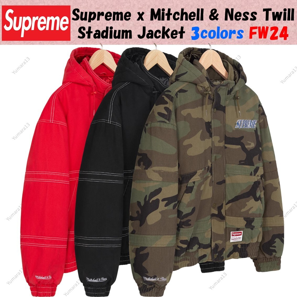 Supreme x Mitchell & Ness Twill Stadium Jacket 3colors FW24 | eBay