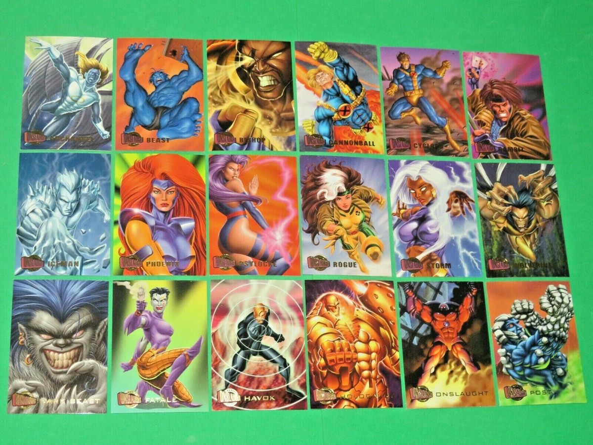 1996 FLEER ULTRA ONSLAUGHT COMPLETE 100 SET MARVEL AVENGERS X-MEN
