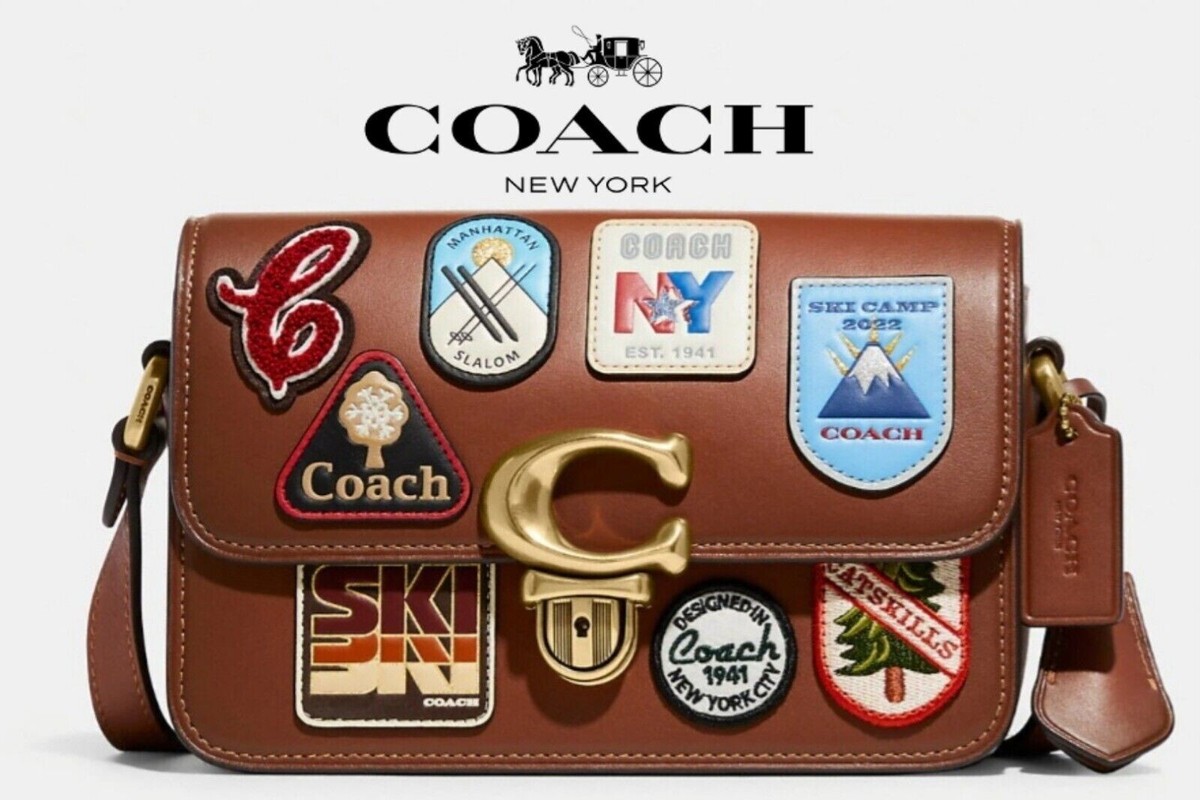 Coach Studio 19 Shoulder/Crossbody Bag N.Y. Patches Brass/1941