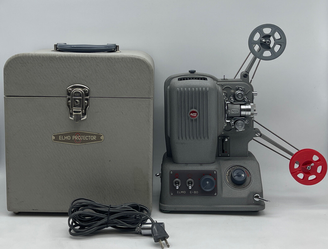 Elmo 8mm Silent Projector E-80 Vintage Rare 1950s Made In Japan W