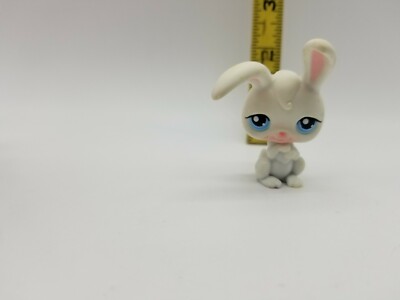Littlest Pet Shop LPS White Bunny Rabbit Pink Ears Blue Eyes