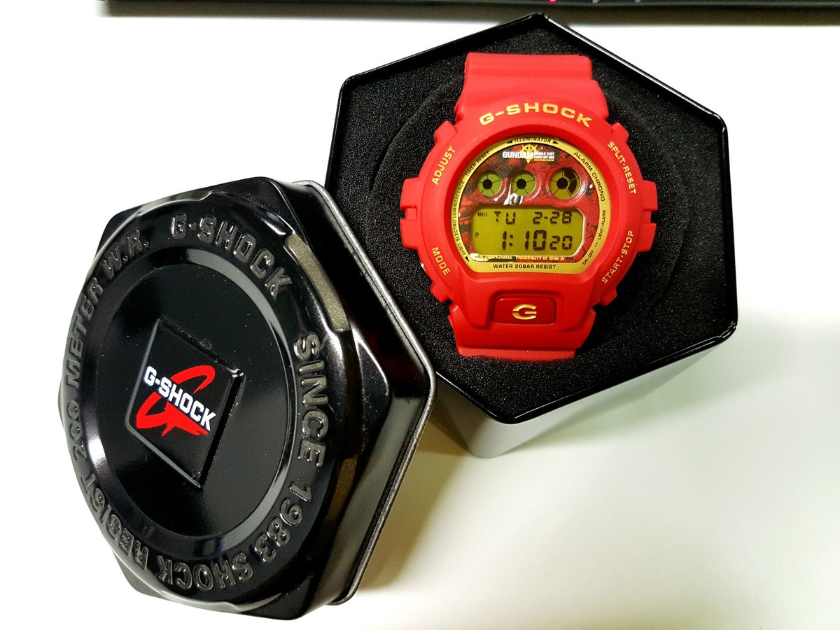 Vintage G-Shock DW-6900 Zaku Gundam Devil Red Matte Collectible