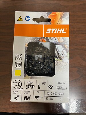 23RS 81 Stihl New .325 .050 20 INCH Yellow Chain 3690-005-0081