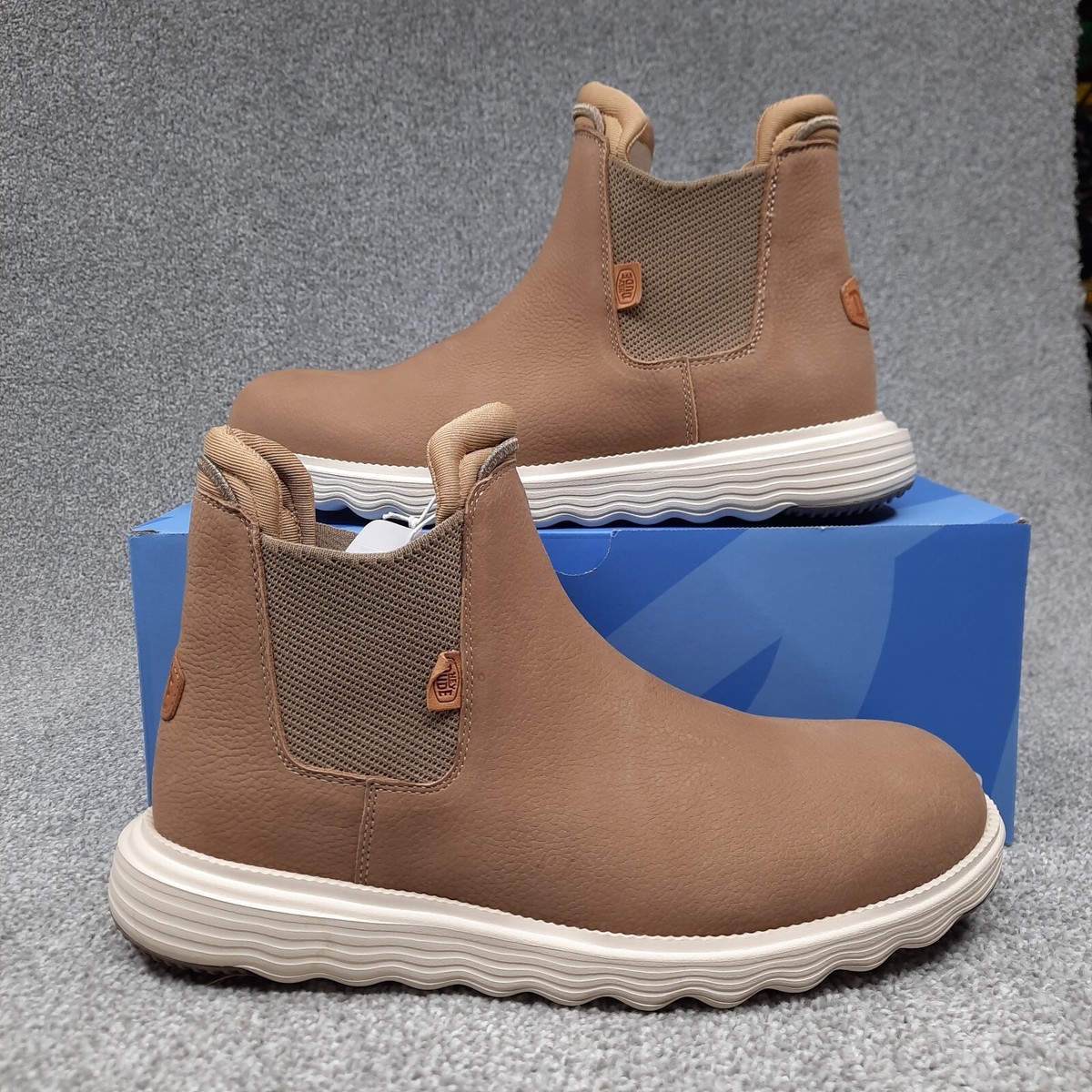 Hey Dude Men's Branson Walnut Brown Chelsea Boots Shoes Size 15