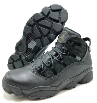 NEW* Men NIKE Air Jordan 6 rings WINTERIZED BOOTS TRIPLE BLACK