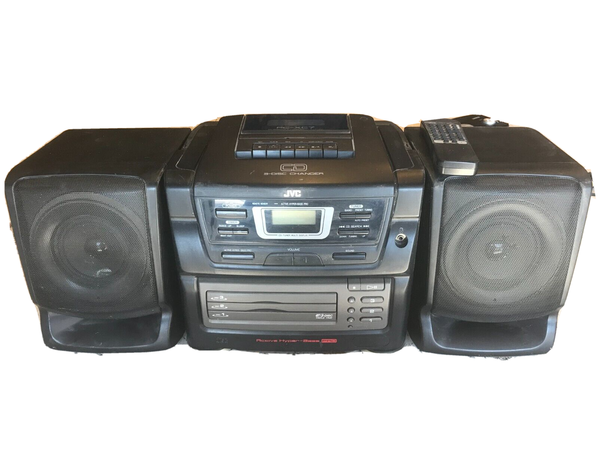 VINTAGE JVC PC-XC7BK Stereo Boombox CD Changer & Cassette Player