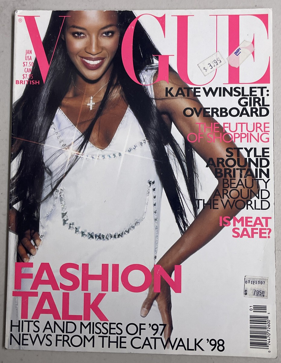 Vogue UK Magazine January 1998 Naomi Campbell Kate Winslet