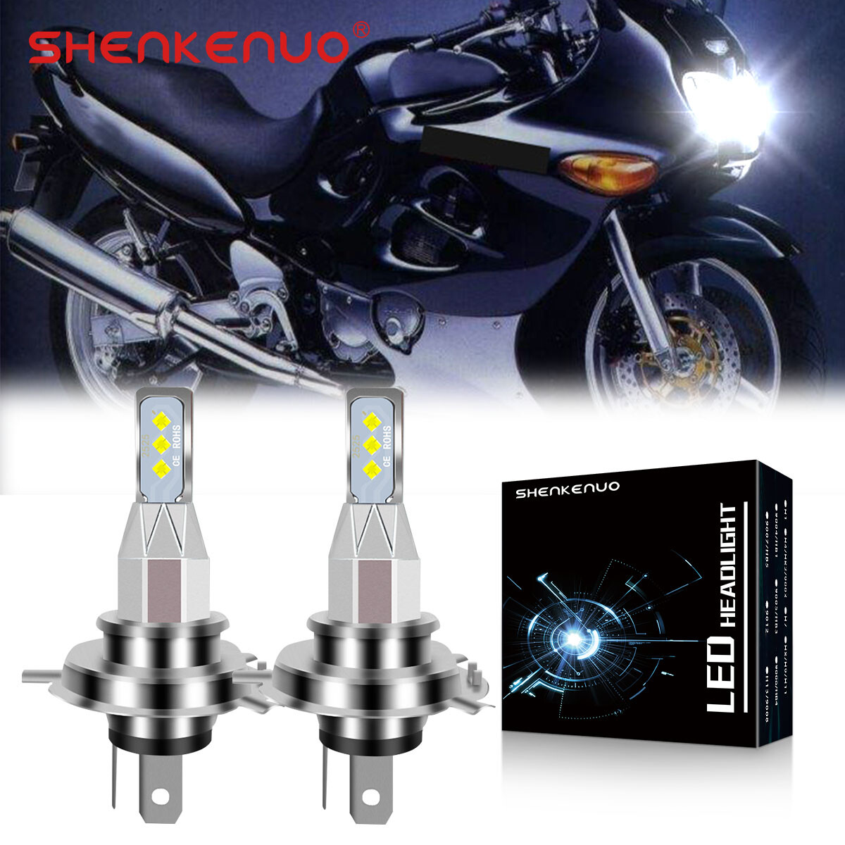 For Suzuki Katana GSX600F GSX750F GSX1100F 2X 9003 H4 LED