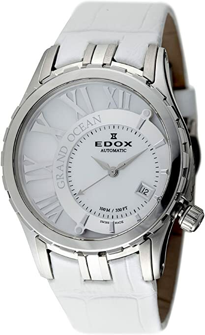Edox 37008 3 NAIN Grand Ocean Swiss Automatic Date White Leather