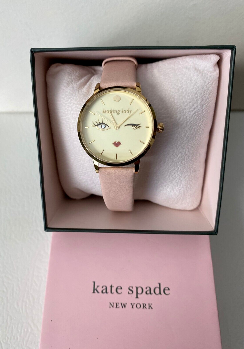 Kate Spade KSW9025 Women's Metro Winking Face Pink Leather Strap