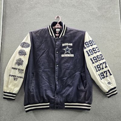 VINTAGE Dallas Cowboys Jacket 3XL Navy Varsity Star Super Bowl