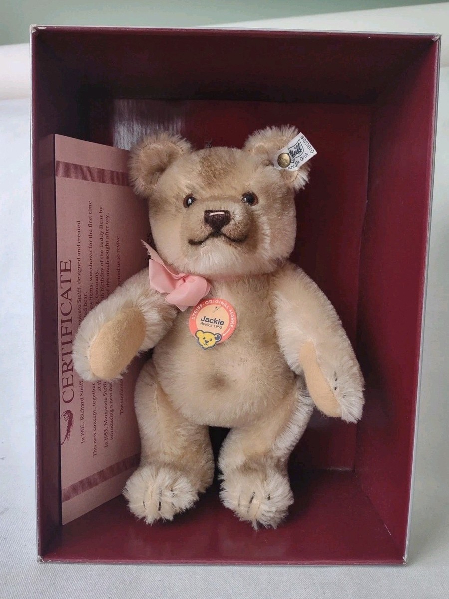 1986 JACKIE 1953 Replica Steiff Teddy Bear in Box West Germany