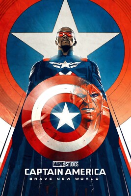 2025 Captain America Brave New World Movie Poster 11X17 Marvel