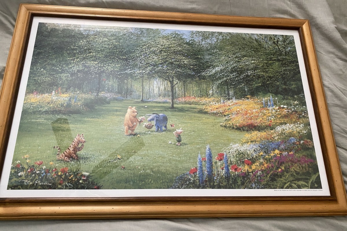 Disney Gallery Peter Ellenshaw 26x16 Pooh's Garden Framed Print