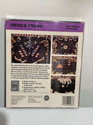 TG16 Turbografx-16 DEVIL'S CRUSH Complete Box CIB USA Hu Card RARE