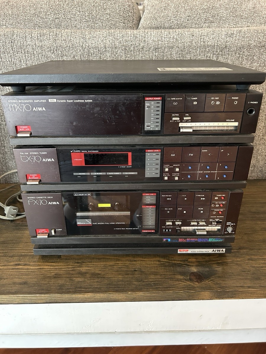 Vintage Aiwa MX70 TX70 FX70 Tuner Amplifier Cassette Deck Mini