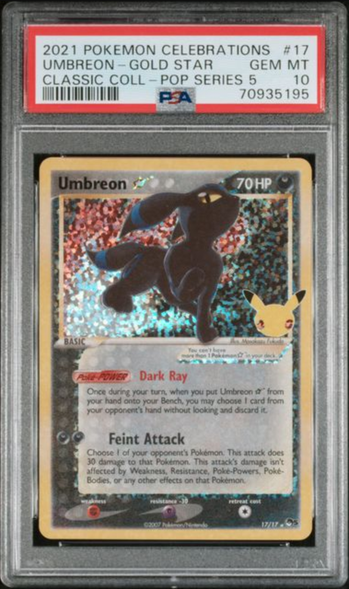 2021 Pokemon Celebrations Classic Collection 17 Umbreon Gold Star