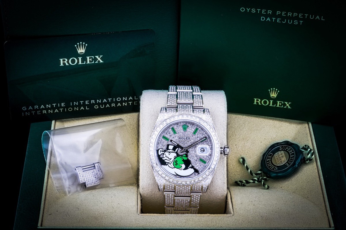 Rolex Datejust 41 126300 Bust Down Iced Out Monopoly Diamonds | eBay