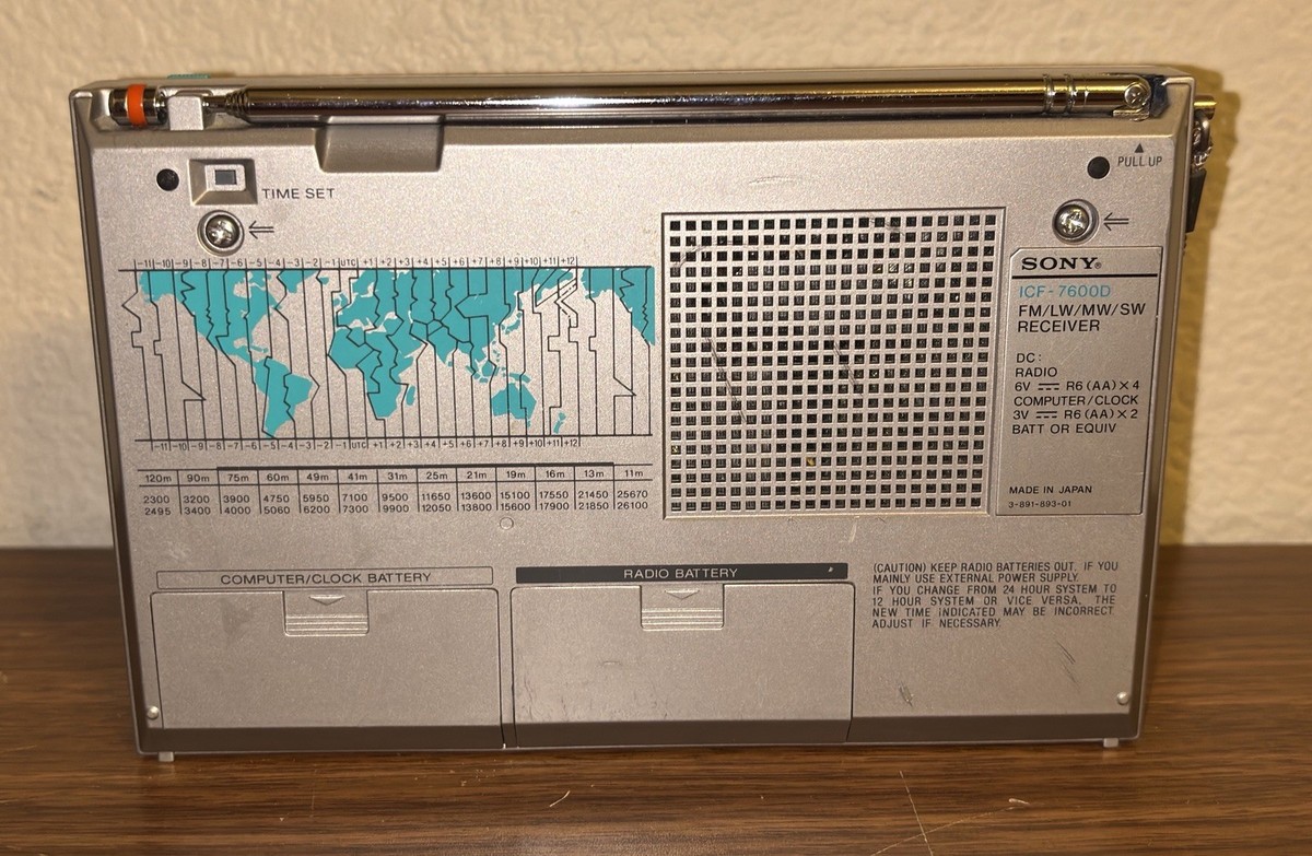 VINTAGE WORKING SONY ICF-7600D Radio Synthesized Receiver SEE