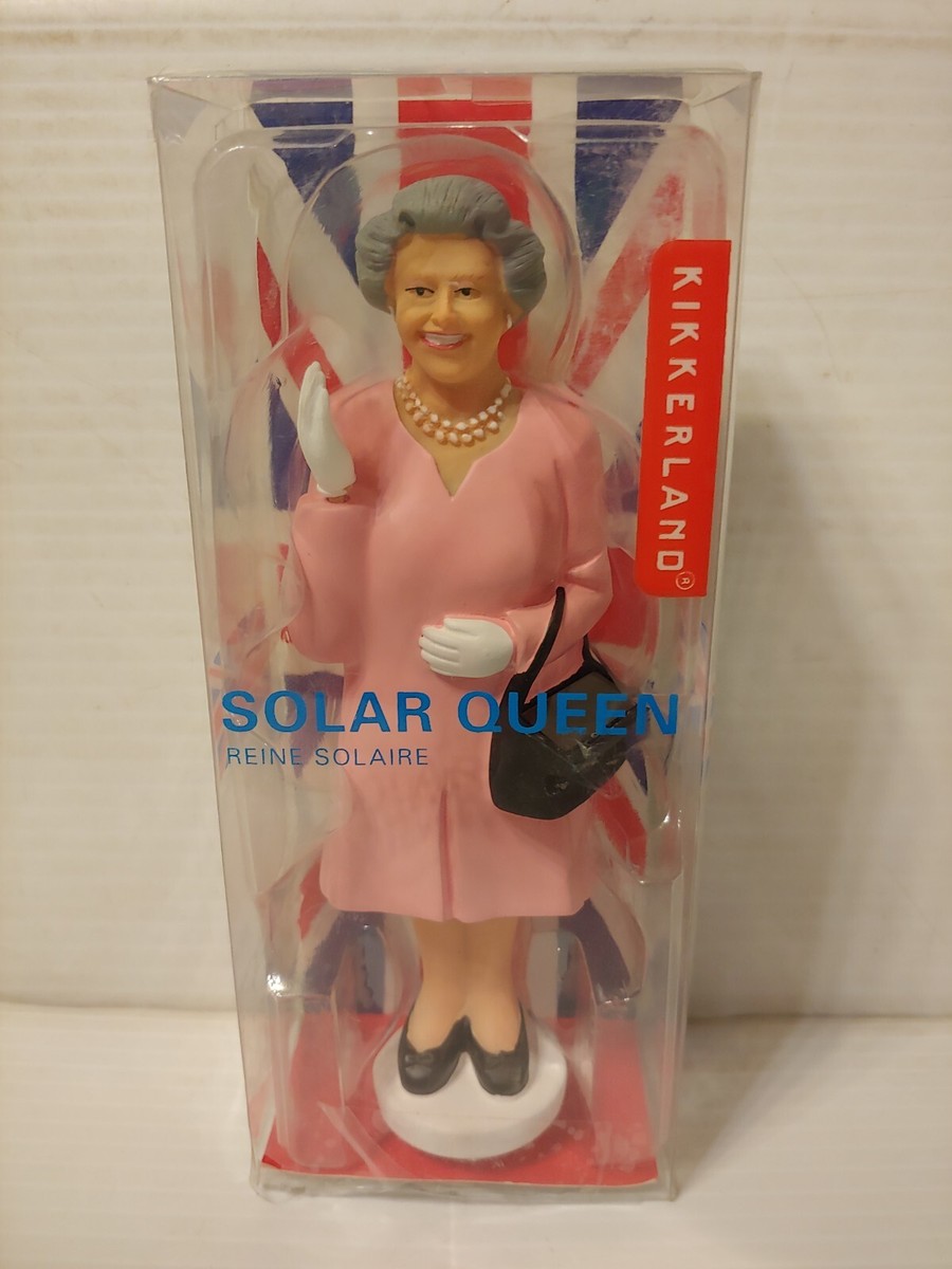 NEW Kikkerland Solar Queen Elizabeth Pink Dress Waving Figurine 7