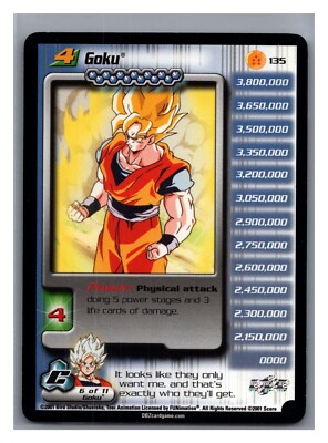 1x DBZ CCG GOKU LV4 RARE 135 CELL SAGA SCORE DRAGON BALL Z | eBay
